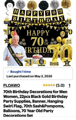 70th birthday party decorations