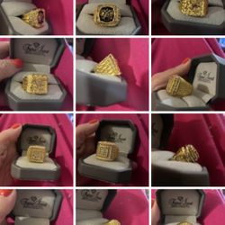 Beautiful Men’s 14K Gold Plated Rings For Sale .. Only $65 Each Various Sizes 7-13 And Various Styles