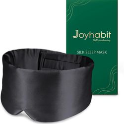 Joyhabit Silk Sleep mask 100% Mulberry Ultra Soft Blackout Eye Cover with Adjustable Band,