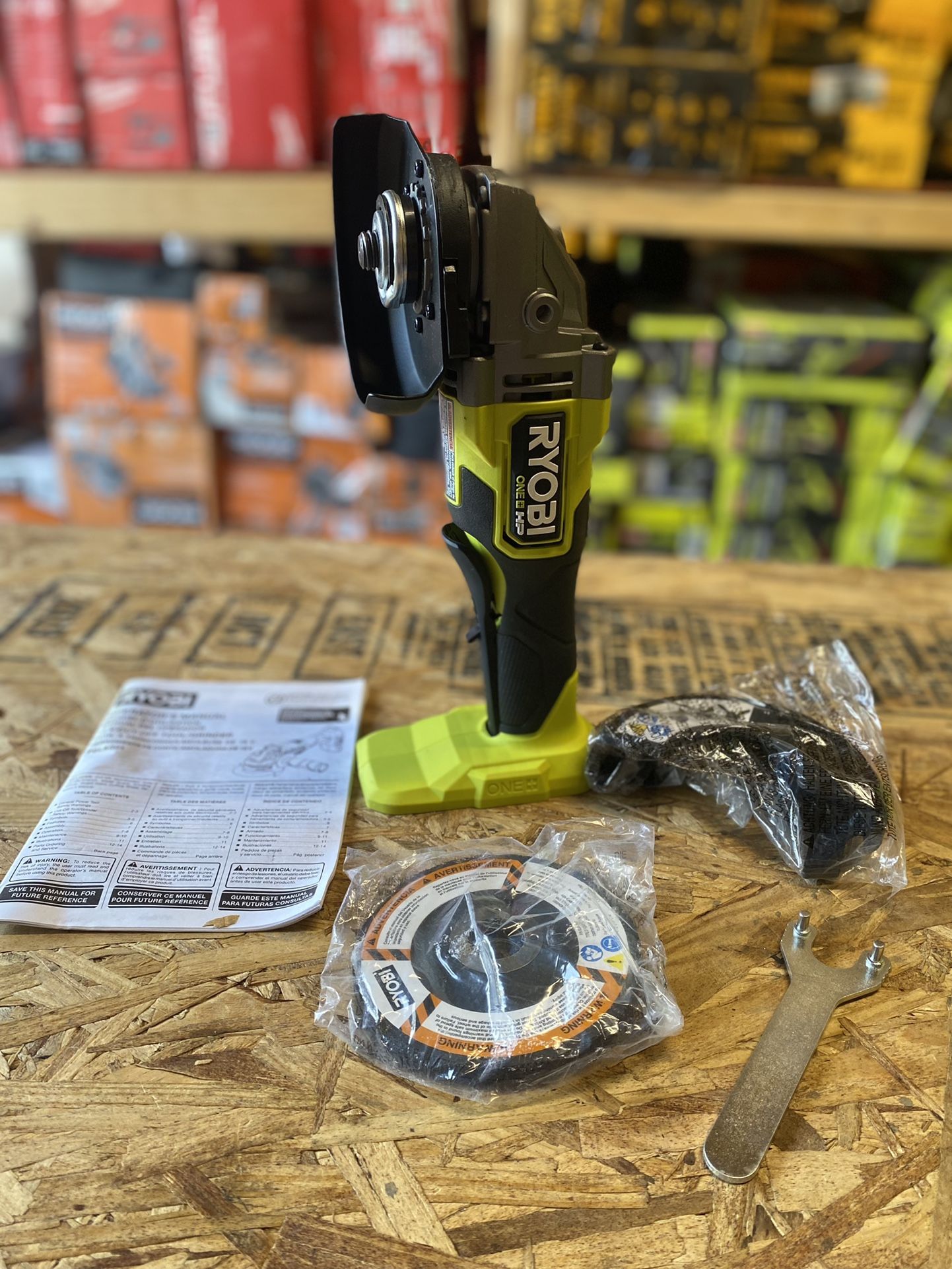 RYOBI ONE+ HP 18V Brushless Cordless 4-1/2 in. Angle Grinder (Tool Only)