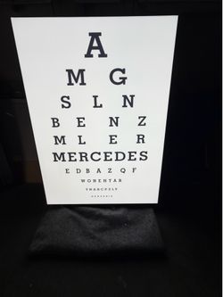 LARGE 4 FT. X 3’ LIGHTED MERCEDES BENZ EYE CHART