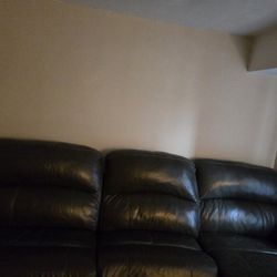 Leather Gray Sectional