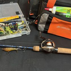 Fenwick Eagle Rod And Reel Mixed Tackle Box 