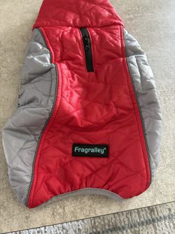Dog Red And Gray Warm Parka