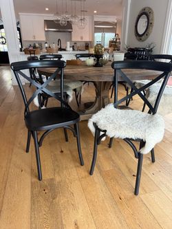 8 black farmhouse dining chairs