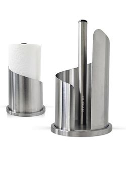 Stainless Steel Paper Towel Holder Countertop, Modern Spiral Cover Design,Weighted Base for Stability,