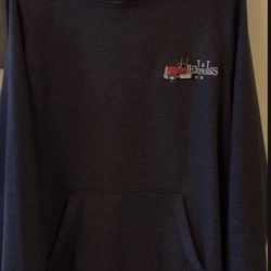 ONLY $40!! EXX COND RARE& COLLECTIBLE XL CHARCOAL GRY J&L EXPRESS RUSSELL PREMIUM FLEECE HOODIE!🔥