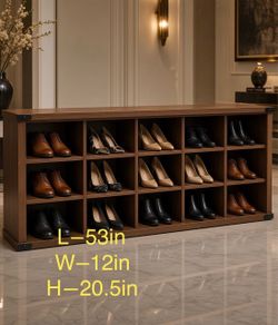 Large 15 Pair Shoe Storage Bench