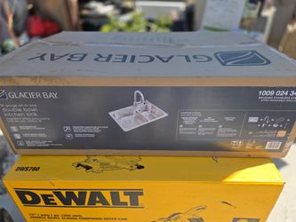 Glacier Bay 18 Gauge All in One Double Bowl Kitchen Sink With Faucet & Accessories Brand New (Price Is Firm)
