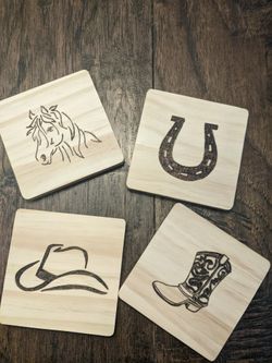 Hand Woodburned Coasters