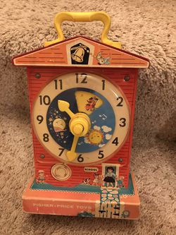 Vintage 1968 fisher price music box teaching clock