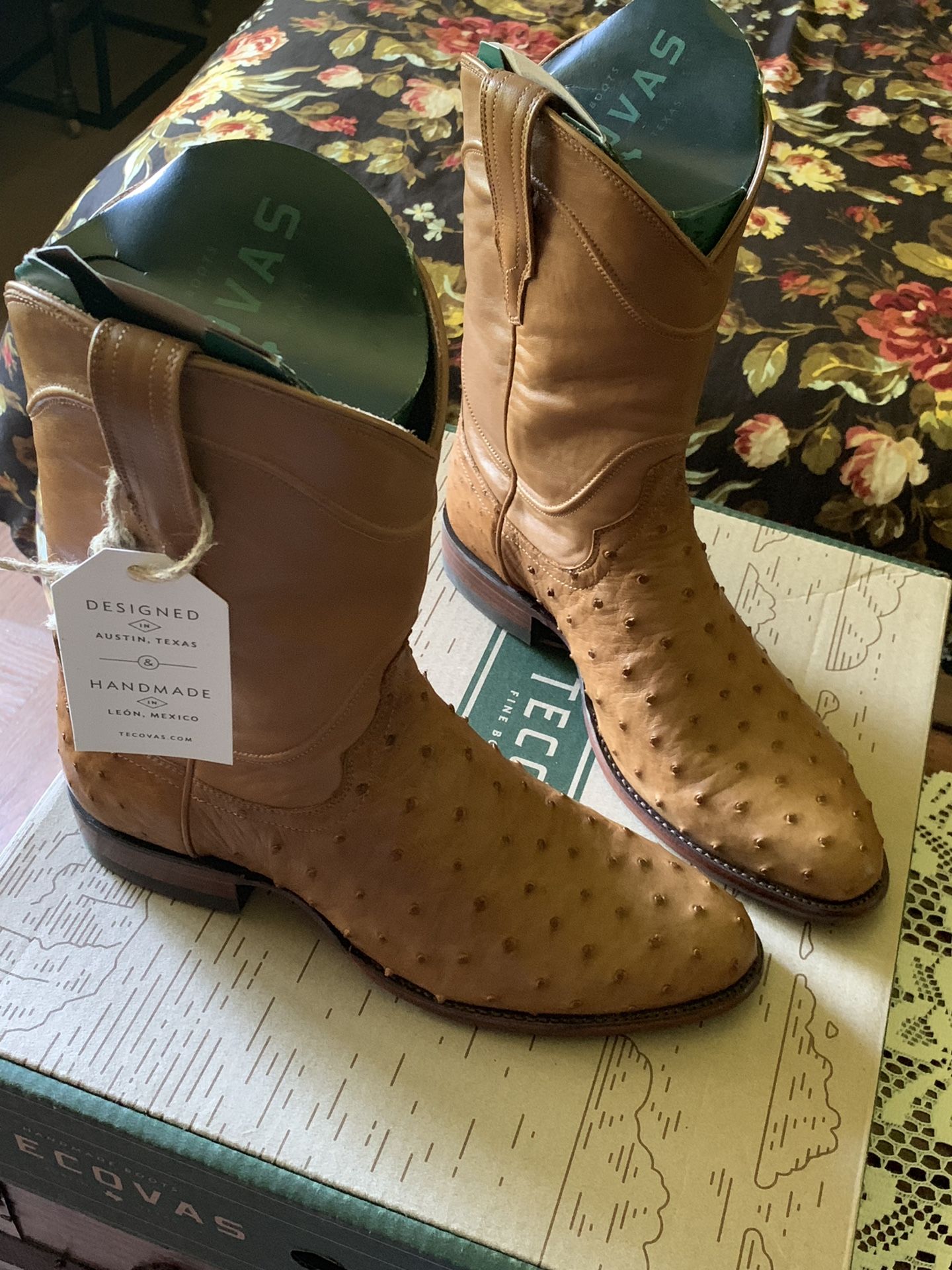Tecovas “the duke” ostrich skin boots