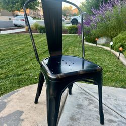 Black Metal Industrial Desk Office Chair