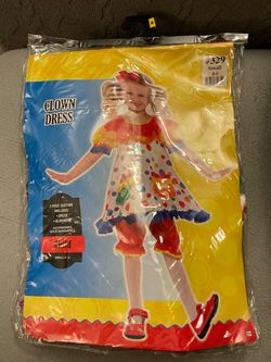 Girls Clown Dress Halloween Costume Size Small 4-6