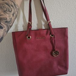 2013 Michael Kors Red Leather Tote Bag 