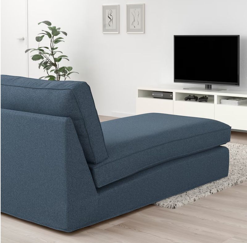 Kivik Chaise On Wall Ikea Kivik Chaise Lounge Dark Blue New In Box