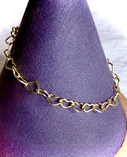 Sterling Silver Gold Heart Bracelet