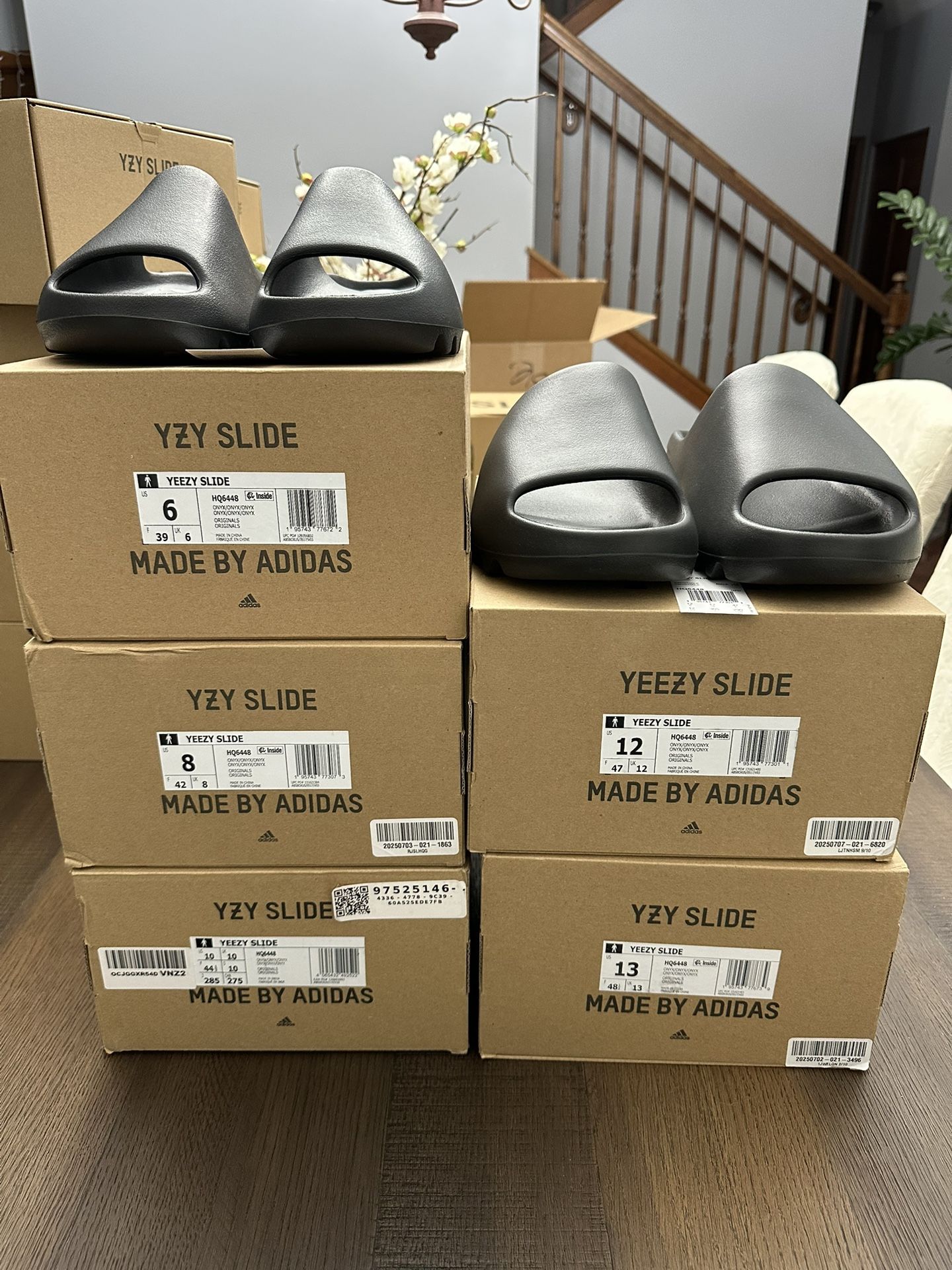 Adidas Yeezy Slide Onyx Black Size 6 8 Brand New