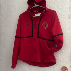 LOUISVILLE  CARDINAL’S SWEATSHIRT WITH HOODIE. ADIDAS SIZE-SMALL