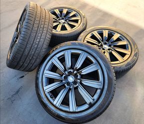 22" Range Rover Gloss Black OEM Wheels and Tires