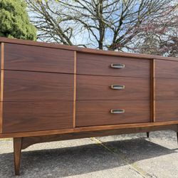 Mid Century Vintage Walnut Lowboy Credenza 