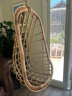 Vintage Rattan Hanging Egg Chair