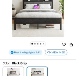 Queen Bed Frame With Charger And Drawers 