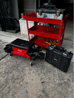 Take it all for $100 Rolling Tool Cart, 2 Tool Boxes, Rolling Detailers Seat Located off 105 in Montgomery $100