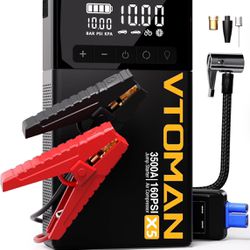 VTOMAN X5 Jump Starter with Air Compressor, 3500A Portable Car Battery Booster (Up to 9L Gas/8L Diesel Engines) with 160PSI Digital Tire Inflator, 12V