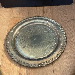 Antique Vintage round Metal Plate