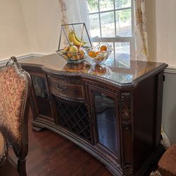 Dinning Table With 6 Chairs and Buffet Set