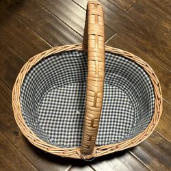 Vintage Wicker Basket With Handle