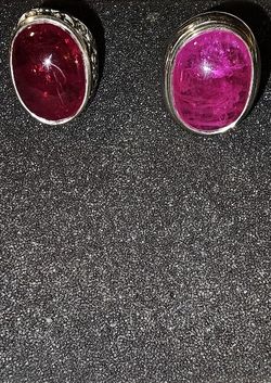 Huge Natural Ruby Cabochon Mens Rings 