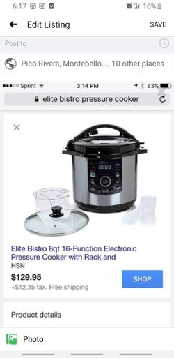 Elite Bistro electric 8 qt pressure cooker