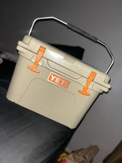 YETI Cooler Tan with Orange Latches