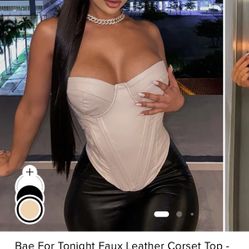 Bae For Tonight Faux Leather Corset Top 