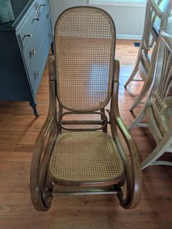 Bentwood Cane Rocking Chair.