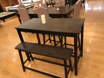 Dining table with bench and 2 stools
