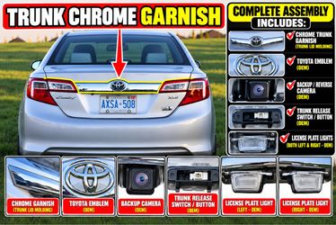 2012โ2014 Toyota Camry OEM Chrome Trunk Garnish Complete Assembly