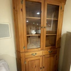  Vintage Pine Corner Cabinet 