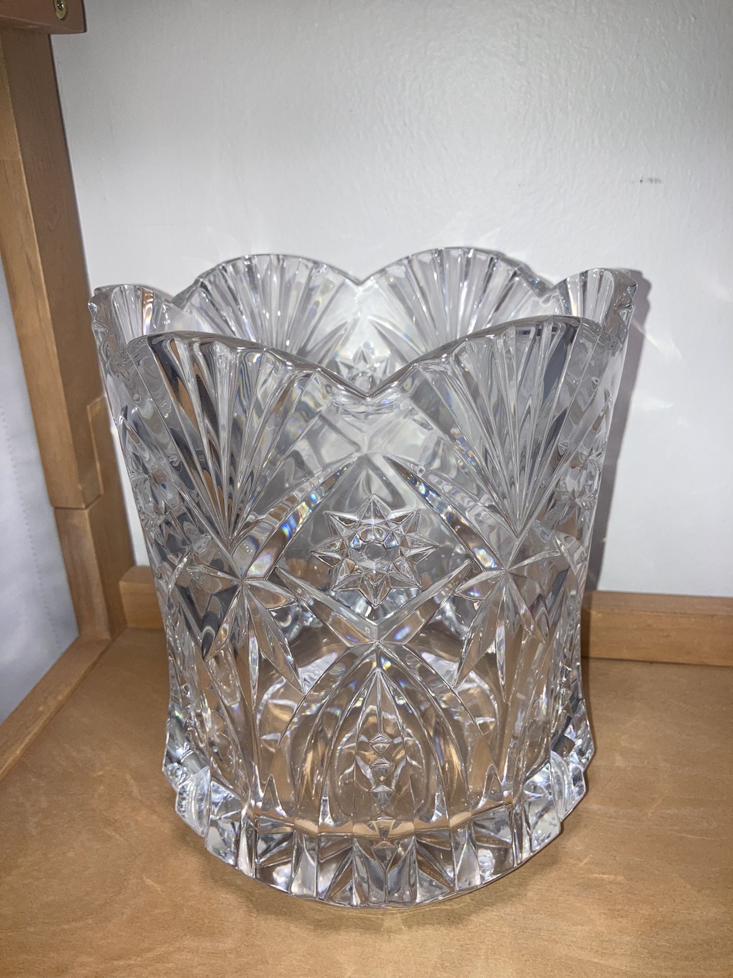 8.5" Vintage Cristal JG Durand French Cut Crystal Champagne Bucket Vase Starsw
