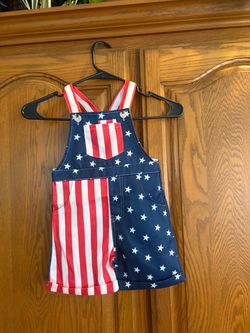 American Flag Shortall Overalls
