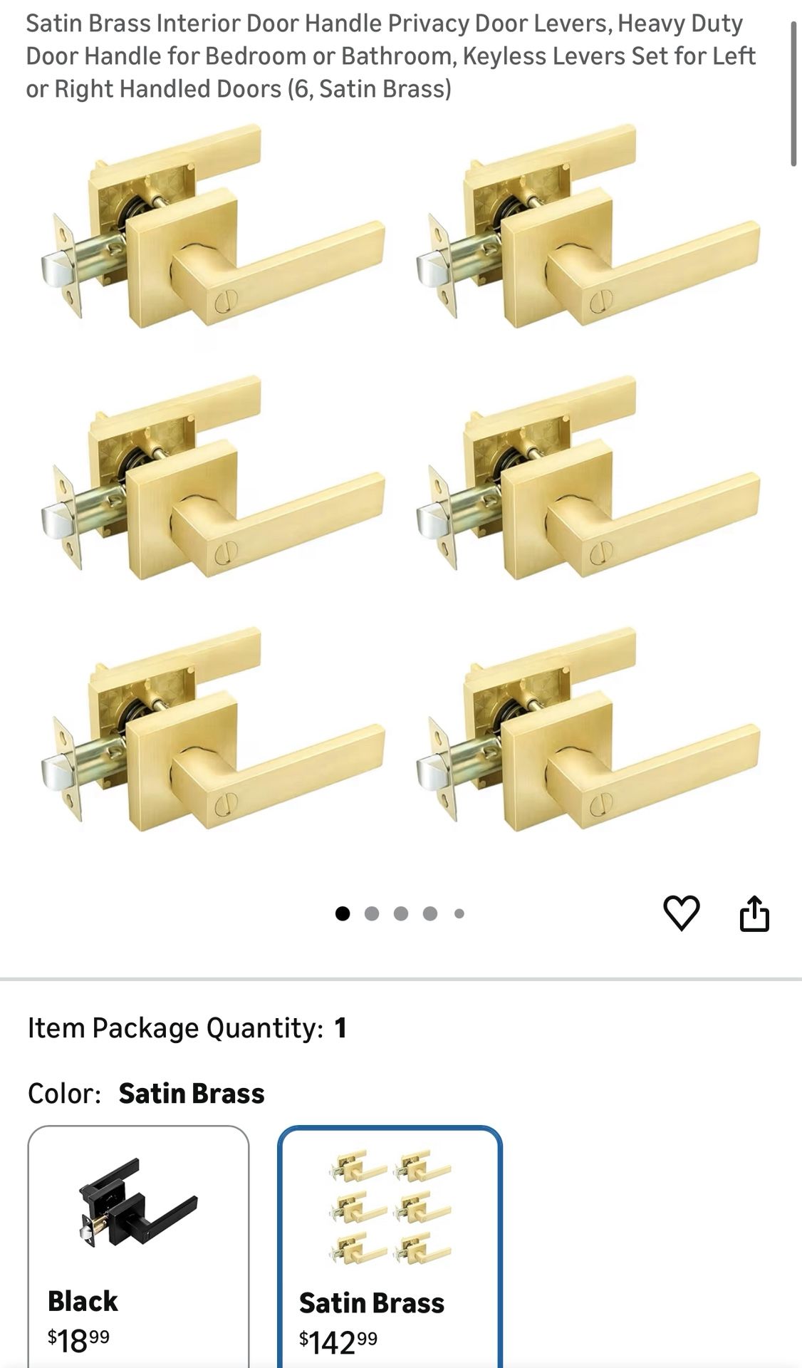 Yklore Heavy Duty Interior Door Handles / Door Levers for Bedroom or Bathroom