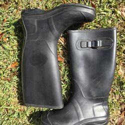 Kamik Womens Sz 8 Black Tall Rain Boots Waterproof Rubber