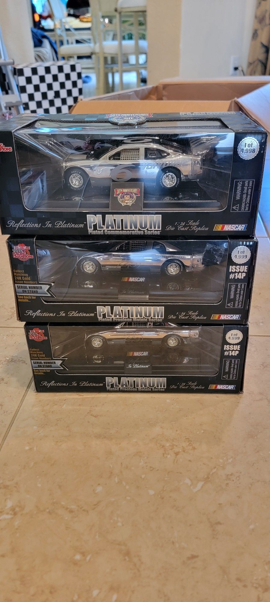 Nascar Platinum 1/24 Scale Die Cast Cars. New In Box
