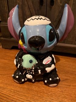 Viral Disney Halloween Stitch Skeleton Cookie Jar Canister Brand New with Tags