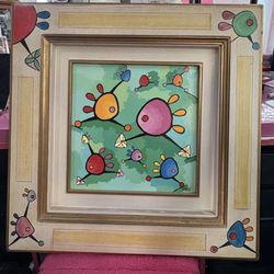 Charles Stratos Original Oil Painting "La Pastorale III" - Hand-Painted Frame