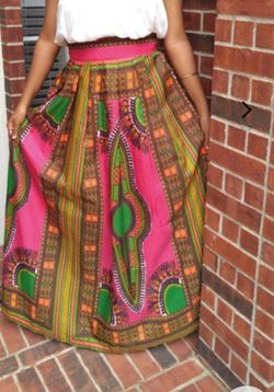 Several printed floor Dashiki Skirts available