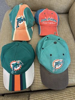 4 vintage Miami Dolphin caps