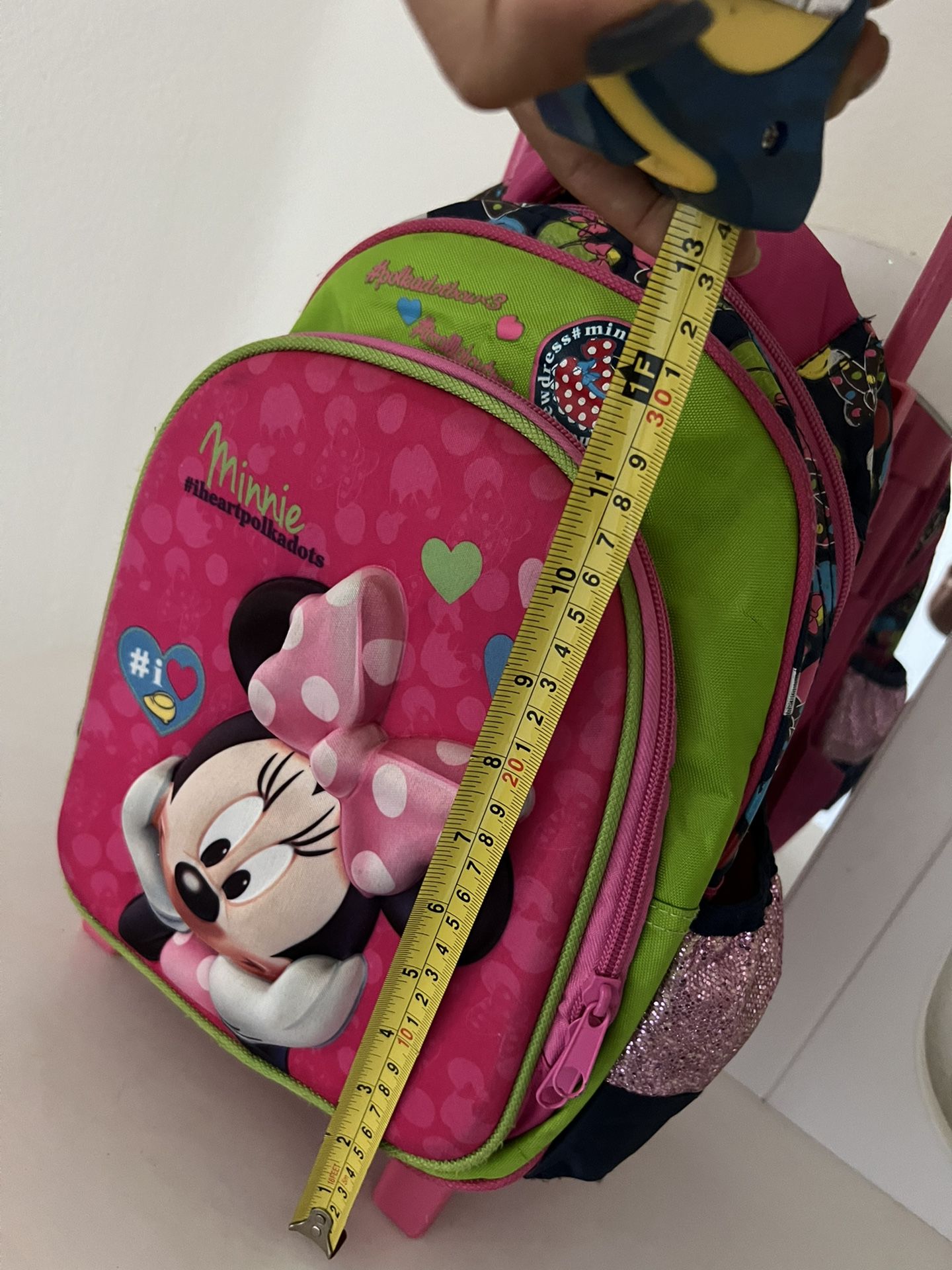 Pink Disney Minnie Rolling Backpack 